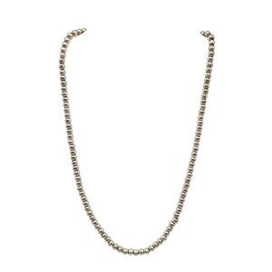 Vintage Silver Tone Bead Beaded Necklace With Toggle Clasp 20 in